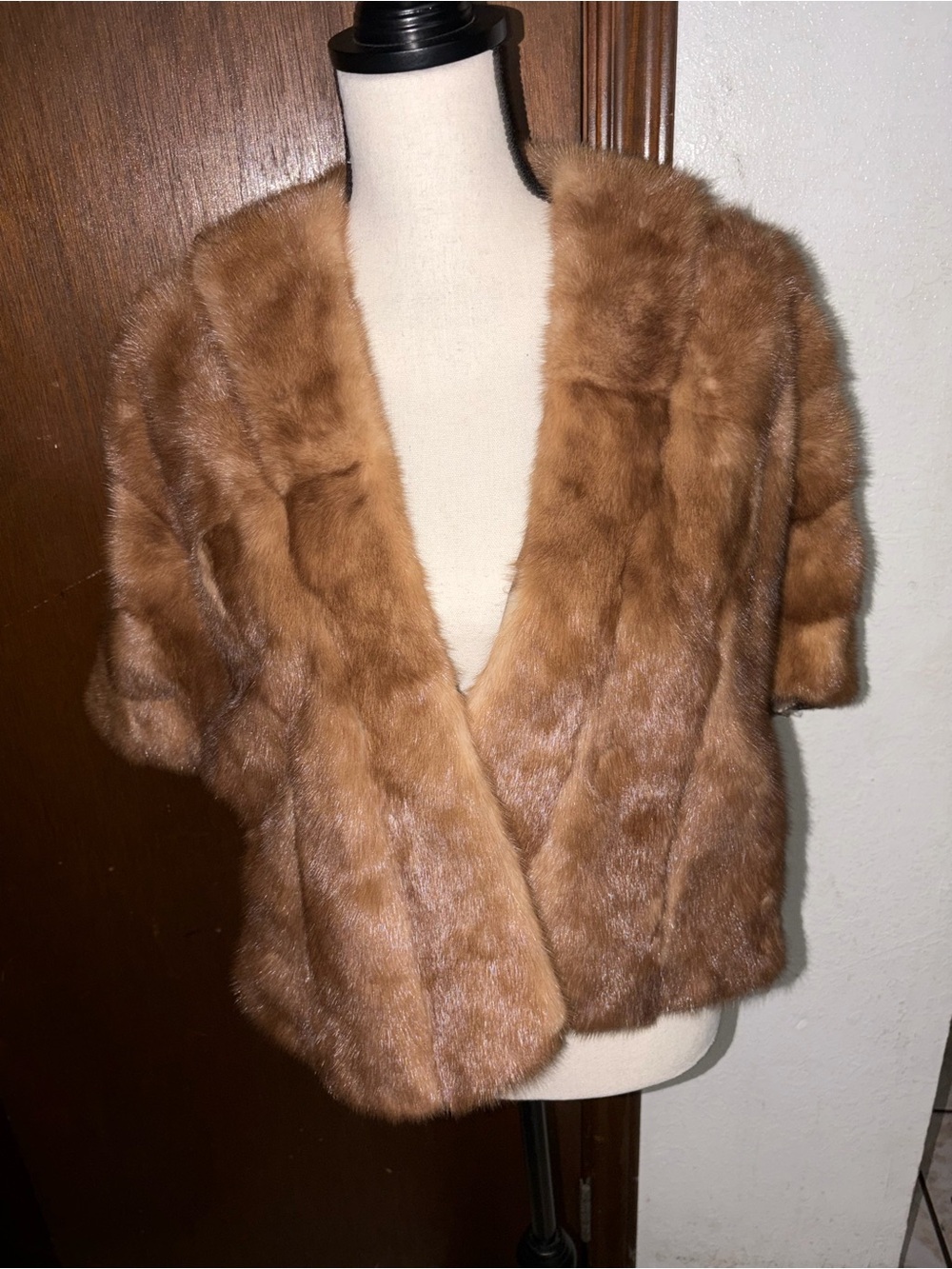 Vintage chocolate-brown mink bolero.